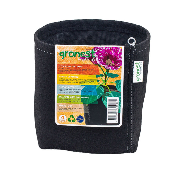 Gronest classic fabric pot with "Aqua Breathe" layer.