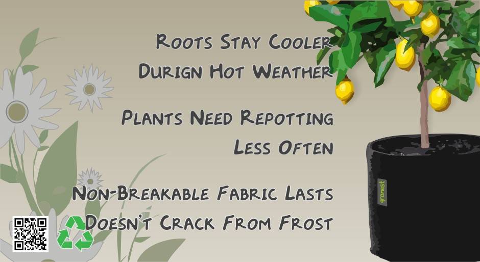 Gronest pots keep roots cooler in hot weather