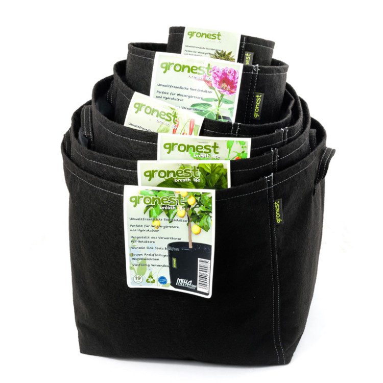 Gronest Classic Fabric Pots with Aqua Breathe Layer for Optimal Plant Growth and Health.